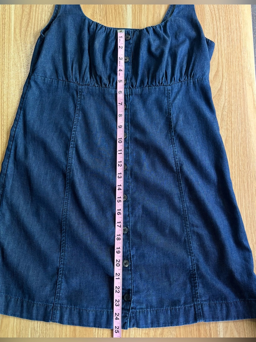 GAP UltraSoft Denim Square-Neck Mini Dress Vacation Outfit Small - Picture 11 of 12